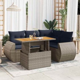 Juego de sofás jardín con cojines 5 pzas ratán sintético gris by , Garden sets - Ref: Foro24-3327260, Price: 442,40 €, Discou...