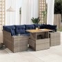 Set de sofás de jardín 7 pzas con cojines ratán sintético gris | Foro24.es | Tu tienda online para hogar, jardín y más Foro24.es