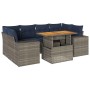Set de sofás de jardín 7 pzas con cojines ratán sintético gris | Foro24.es | Tu tienda online para hogar, jardín y más Foro24.es
