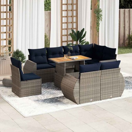 Set de sofás de jardín con cojines 9 pzas ratán sintético gris by , Garden sets - Ref: Foro24-3327281, Price: 819,99 €, Disco...