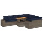 Set de sofás de jardín y cojines 10 pzas ratán sintético gris by , Garden sets - Ref: Foro24-3327421, Price: 805,71 €, Discou...
