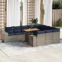 Set de sofás de jardín 11 pzas y cojines ratán sintético gris | Foro24.es | Tu tienda online para hogar, jardín y más Foro24.es