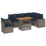 Set de sofás de jardín 7 pzas con cojines ratán sintético gris | Foro24.es | Tu tienda online para hogar, jardín y más Foro24.es