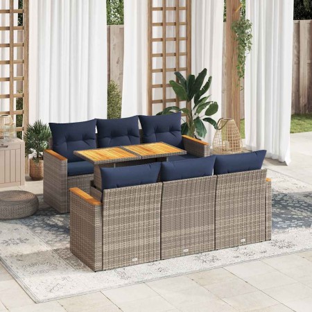 Set de sofás de jardín 7 pzas con cojines ratán sintético gris | Foro24.es | Tu tienda online para hogar, jardín y más Foro24.es