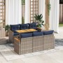 Set de sofás de jardín 7 pzas con cojines ratán sintético gris | Foro24.es | Tu tienda online para hogar, jardín y más Foro24.es