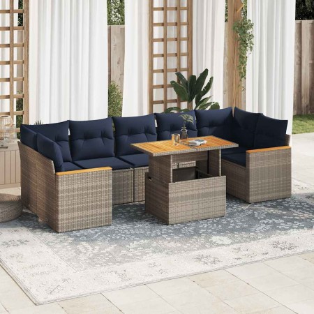 Set de sofás de jardín y cojines 8 piezas ratán sintético gris by , Garden sets - Ref: Foro24-3327463, Price: 644,39 €, Disco...