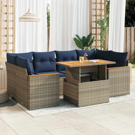 Set de sofás de jardín 7 pzas con cojines ratán sintético gris by , Garden sets - Ref: Foro24-3327456, Price: 568,05 €, Disco...