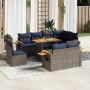 Set sofás jardín y cojines 9 pzas ratán sintético acacia gris by , Garden sets - Ref: Foro24-3327617, Price: 738,84 €, Discou...