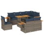 Set sofás jardín y cojines 9 pzas ratán sintético acacia gris by , Garden sets - Ref: Foro24-3327617, Price: 738,84 €, Discou...