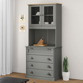 Aparador alto VIGO madera maciza de pino gris 80x40x175 cm by , Sideboards - Ref: Foro24-3200585, Price: 310,87 €, Discount: %