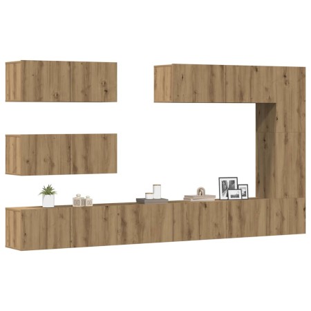 Mueble para TV de pared madera contrachapada artesanal 7 piezas by , TV Furniture - Ref: Foro24-3329140, Price: 377,24 €, Dis...