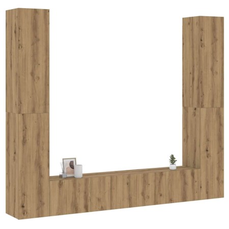 Muebles de TV de pared 6 uds madera ingeniería roble artesanal von , TV-Möbel - Ref: Foro24-3328986, Preis: 292,08 €, Rabatt:...