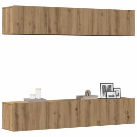 Muebles de TV de pared 4 uds madera ingeniería roble artesanal von , TV-Möbel - Ref: Foro24-3328944, Preis: 188,69 €, Rabatt: %