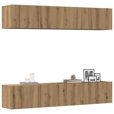 Muebles de TV de pared 4 uds madera ingeniería roble artesanal von , TV-Möbel - Ref: Foro24-3328944, Preis: 188,69 €, Rabatt: %