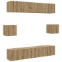 Mueble para TV de pared madera contrachapada artesanal 6 piezas von , TV-Möbel - Ref: Foro24-3328990, Preis: 231,52 €, Rabatt: %
