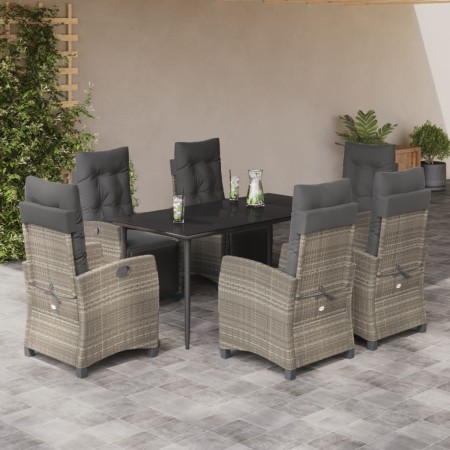 Set comedor jardín 7 pzas y cojines ratán sintético gris claro by , Garden sets - Ref: Foro24-3213034, Price: 885,77 €, Disco...