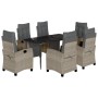 Set comedor jardín 7 pzas y cojines ratán sintético gris claro by , Garden sets - Ref: Foro24-3213034, Price: 885,77 €, Disco...