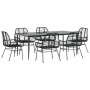 Juego de comedor jardín 7 piezas ratán sintético negro de , Conjuntos de jardín - Ref: Foro24-3334441, Precio: 543,51 €, Desc...