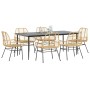 Juego de comedor de jardín 7 pzas ratán PE marrón de , Conjuntos de jardín - Ref: Foro24-3334448, Precio: 577,53 €, Descuento: %