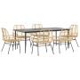 Juego de comedor de jardín 7 pzas ratán PE marrón de , Conjuntos de jardín - Ref: Foro24-3334448, Precio: 577,53 €, Descuento: %