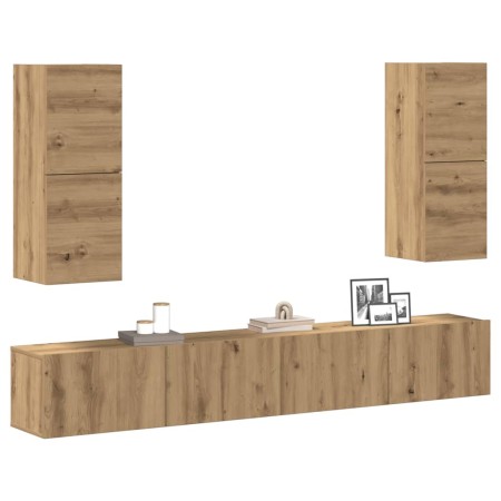 Mueble para TV de pared madera contrachapada artesanal 4 piezas von , TV-Möbel - Ref: Foro24-3329018, Preis: 224,14 €, Rabatt: %