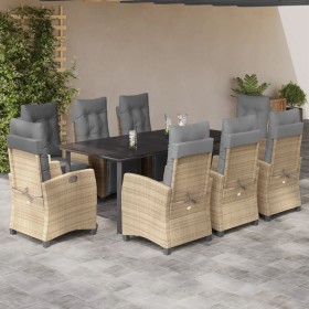Set comedor de jardín 9 pzas con cojines ratán sintético beige von , Gartensets - Ref: Foro24-3213029, Preis: 1,00 €, Rabatt: %