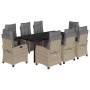 Set comedor de jardín 9 pzas con cojines ratán sintético beige von , Gartensets - Ref: Foro24-3213029, Preis: 1,00 €, Rabatt: %
