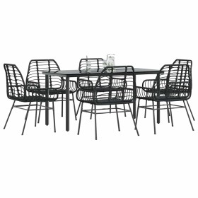 Juego de comedor jardín 7 piezas ratán sintético negro von , Gartensets - Ref: Foro24-3334538, Preis: 455,73 €, Rabatt: %