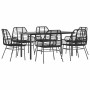 Juego de comedor jardín 7 piezas ratán sintético negro by , Garden sets - Ref: Foro24-3334538, Price: 455,73 €, Discount: %