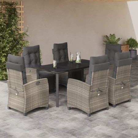 Set comedor jardín 7 pzas y cojines ratán sintético gris claro von , Gartensets - Ref: Foro24-3213041, Preis: 990,18 €, Rabat...