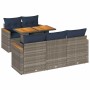 Set de muebles de jardín 6 pzas y cojines ratán sintético gris by , Garden sets - Ref: Foro24-3327442, Price: 490,13 €, Disco...