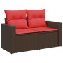 Juego Sofá Jardín 5 Piezas con Cojines Marrón Poli Ratán Acacia von , Gartensets - Ref: Foro24-3326245, Preis: 401,59 €, Raba...