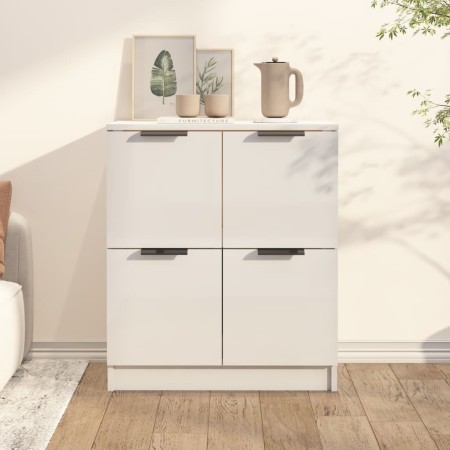 Aparador de madera contrachapada blanco brillante 60x30x70 cm by , Sideboards - Ref: Foro24-811103, Price: 86,52 €, Discount: %