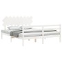 Weißer Massivholzbettrahmen mit Kopfteil 160x200 cm von vidaXL, Betten und Lattenroste - Ref: Foro24-3195297, Preis: 144,11 €...