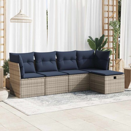 Juego de sofás jardín con cojines 5 pzas ratán sintético gris by , Garden sets - Ref: Foro24-3325267, Price: 373,37 €, Discou...