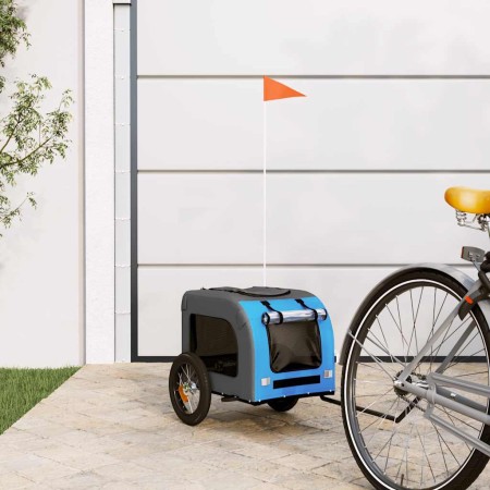 Remolque de bicicleta mascotas hierro tela Oxford azul gris von , Kinderwagen für Haustiere - Ref: Foro24-93827, Preis: 94,16...