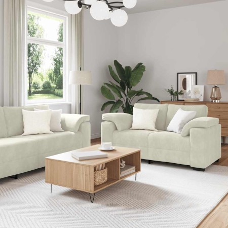 Juego de sofás con cojines 3 piezas terciopelo crema von , Sofas - Ref: Foro24-3324675, Preis: 657,04 €, Rabatt: -5%%