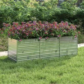 Arriate de acero galvanizado plateado 240x80x77 cm de vidaXL, Maceteros y jardineras - Ref: Foro24-316886, Precio: 73,60 €, D...