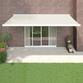 Toldo retráctil aluminio y tela color crema 5x3 m de , Toldos - Ref: Foro24-3154530, Precio: 660,54 €, Descuento: -5%%