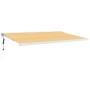 Toldo retráctil aluminio y tela amarillo y blanco 5x3 m by , Awnings - Ref: Foro24-3154585, Price: 731,09 €, Discount: %
