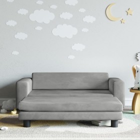 Sofá para niños y reposapiés terciopelo gris claro 100x50x30 cm von , Baby- und Kleinkindmöbel - Ref: Foro24-3196408, Preis: ...