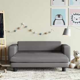 Sofá para niños con reposapiés cuero sintético gris 100x50x30cm von , Baby- und Kleinkindmöbel - Ref: Foro24-3196417, Preis: ...