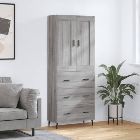 Aparador alto madera contrachapada gris sonoma 69,5x34x180 cm von , Sideboards - Ref: Foro24-3199767, Preis: 168,92 €, Rabatt: %