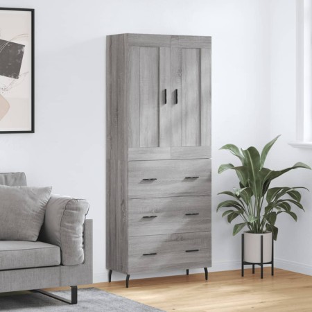Aparador alto madera contrachapada gris sonoma 69,5x34x180 cm by , Sideboards - Ref: Foro24-3199767, Price: 168,92 €, Discoun...