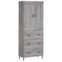 Aparador alto madera contrachapada gris sonoma 69,5x34x180 cm by , Sideboards - Ref: Foro24-3199767, Price: 168,92 €, Discoun...