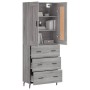 Aparador alto madera contrachapada gris sonoma 69,5x34x180 cm by , Sideboards - Ref: Foro24-3199767, Price: 168,92 €, Discoun...
