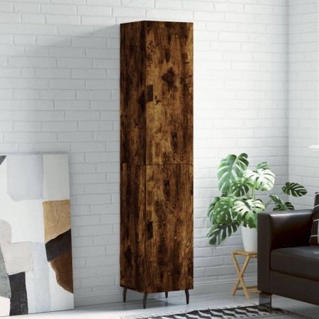 Aparador de madera contrachapada roble ahumado 34,5x34x180 cm by , Sideboards - Ref: Foro24-3198806, Price: 121,02 €, Discoun...