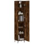 Aparador de madera contrachapada roble ahumado 34,5x34x180 cm by , Sideboards - Ref: Foro24-3198806, Price: 121,02 €, Discoun...