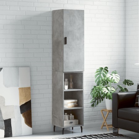 Aparador de madera contrachapada gris hormigón 34,5x34x180 cm by , Sideboards - Ref: Foro24-3198997, Price: 103,64 €, Discoun...