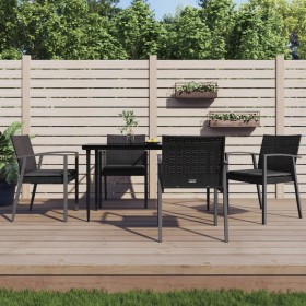 Sillas jardín cojines 4 uds ratán sintético negro 56,5x57x83 cm de , Sillas de jardín - Ref: Foro24-3187079, Precio: 291,30 €...